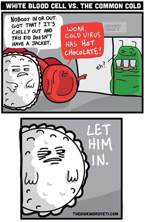 no wonder i keep getting sick… awkward yeti biology humor nerd humor