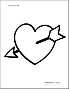 coloring page heart  arrow color  heart   arrow