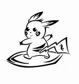 Tribal Pikachu Surfing sketch template