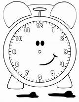 Clock Printable Pages Coloring Colouring Clocks Kids Time Faces Children Activity Blank sketch template