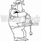 Farmer Outline Cow Clip Carrying Coloring Dennis Cox Arms Royalty Illustration Vector His sketch template