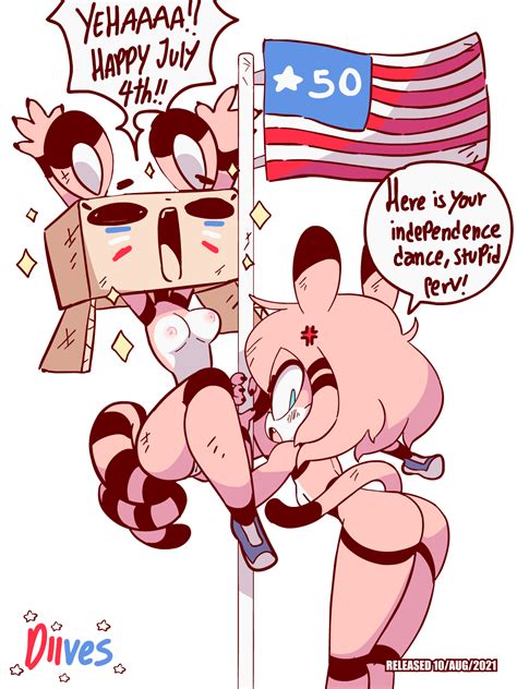 Rule 34 2girls 3 4 4th Of July American Flag Animated Anthro Anthro
