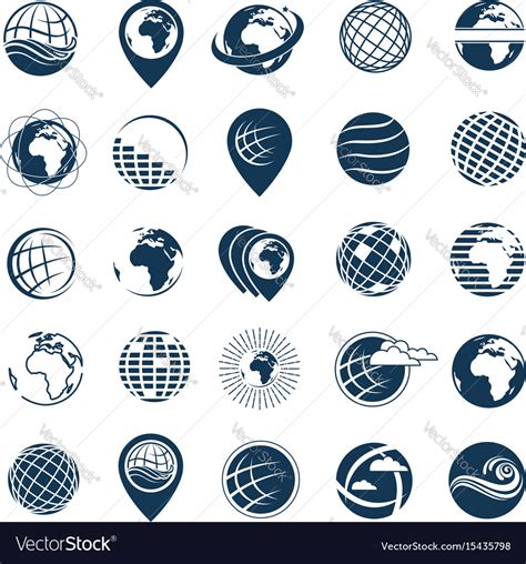 earth logo set royalty  vector image vectorstock