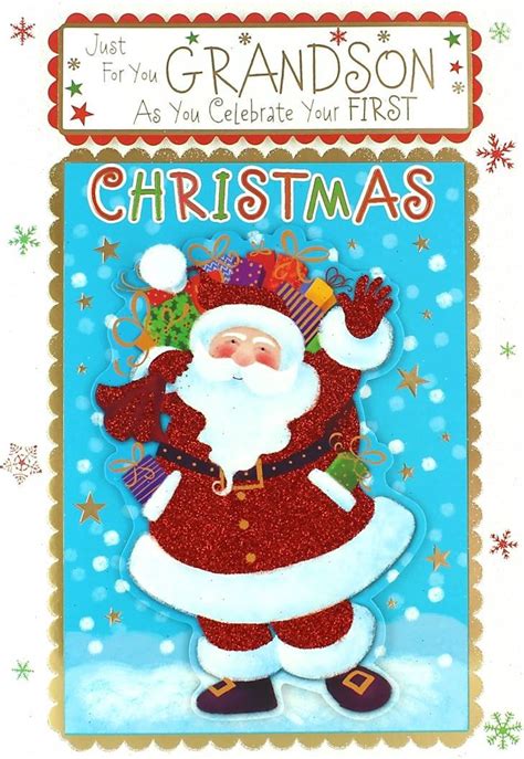 cute great grandchildren happy christmas card traditional choose