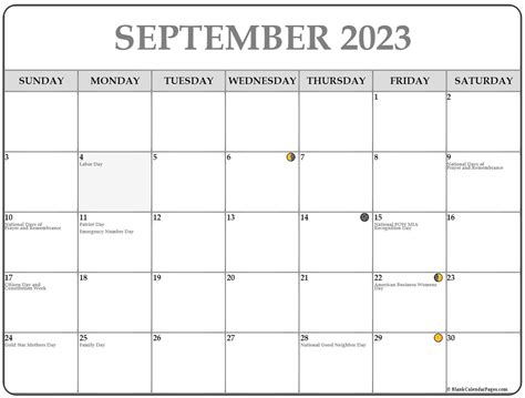september  lunar calendar moon phase calendar