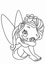 Fairy Coloring Pages Cute Little Printable Print Beautiful Pdf Darling Pges Eyes Color Updated Cartoon sketch template