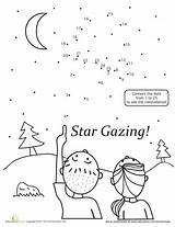 Worksheets Dots Connect Star Kindergarten Gazing Science Constellation Preschool Stargazing Dot Constellations Worksheet Kids Activities Grade Solar Stars Coloring Space sketch template