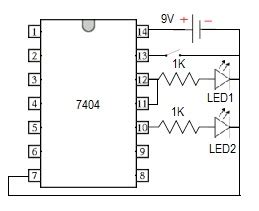 breadboard  hex inverter