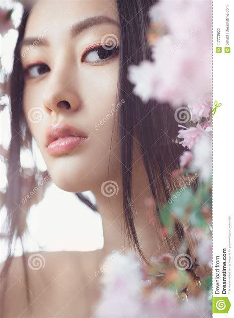 Portrait Of A Beautiful Fantasy Asian Girl Outdoors