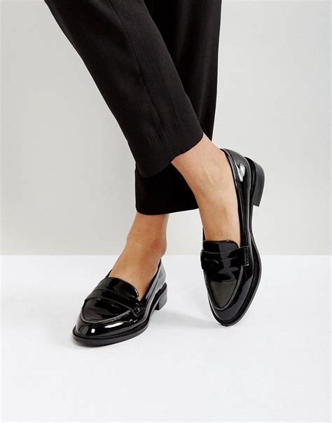asos munch loafer flat shoes black flat shoes women outfit shoes dress shoes men