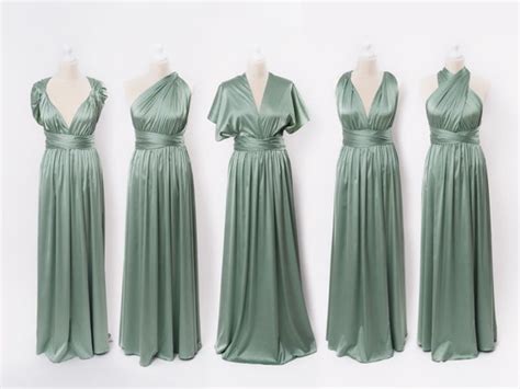 Infinity Dress Sage Green Silk Dress Bridesmaid Dress Silk Etsy