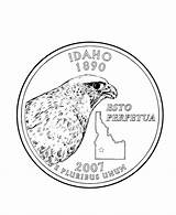 Idaho Quarter Coloring State Pages Printables States Usa Go Print Next Back sketch template