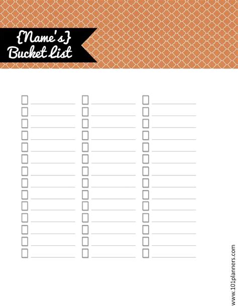 bucket list printable customize  print  home