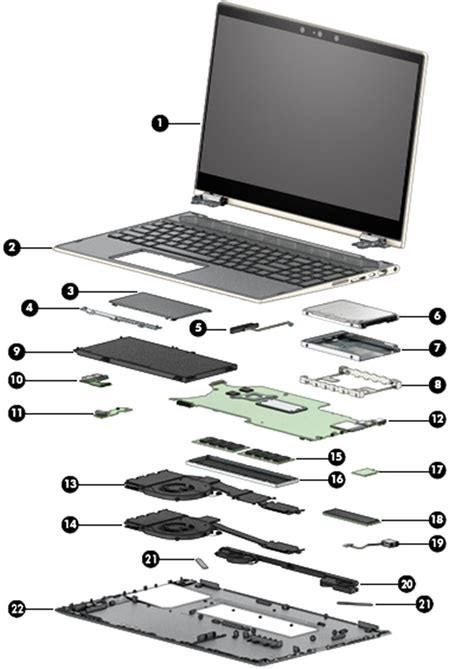 hp pavilion laptop parts diagram