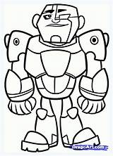 Coloring Pages Cyborg Titans Teen Popular sketch template