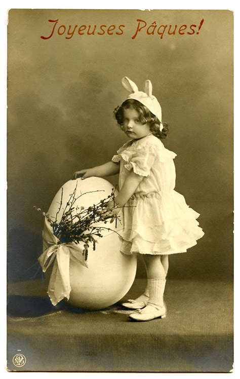 old photo darling girl in easter bunny costume the graphics fairy