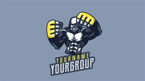 Animated Gaming Logo Template With An Aggressive Wrestler Character