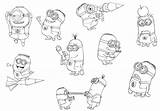 Coloring Pages Minions Minion Despicable Printable Kids Kidsunder7 sketch template