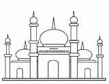 Mewarnai Masjid Sketsa Kartun Menggambar Pemandangan Gampang Yuuk Animasi Selamat Idul Fitri Desain Yg sketch template