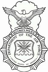 Badge Security Forces Coloring Usaf Police sketch template