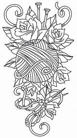 Tattoo Crochet Knitting Coloring Yarn Urbanthreads Embroidery Pages Designs Tattoos Sleeve Unique Urban Threads Books Awesome Patterns Adult Choose Board sketch template