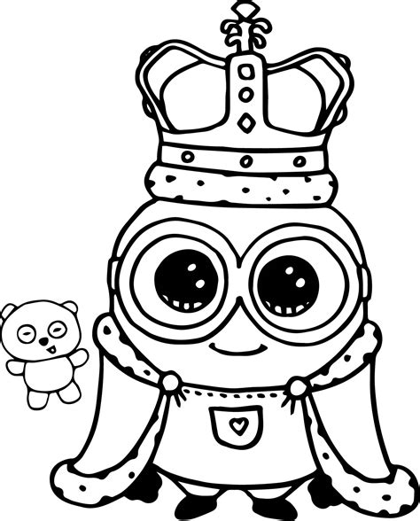 minion king bob cute coloring page wecoloringpagecom