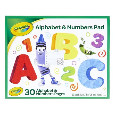 alphabet numbers pad bin crayola llc note books pads