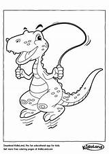 Coloring Pages Kidloland Dino Skipping Worksheets Printable sketch template