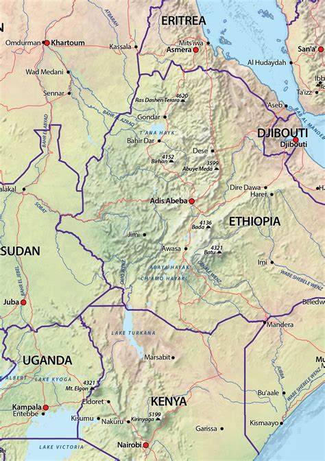afrika digitale natuurkundige kaart  kaarten en atlassennl