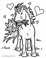 Horse Coloring Pages Valentine Valentines sketch template