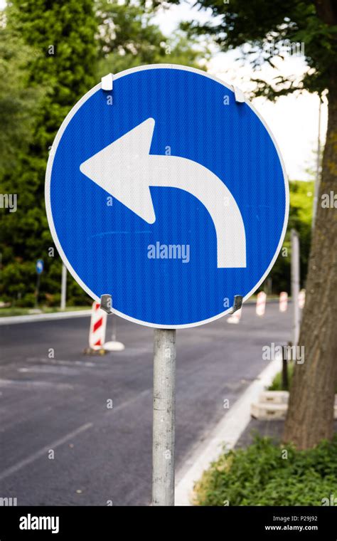 turn sign high resolution stock photography  images alamy