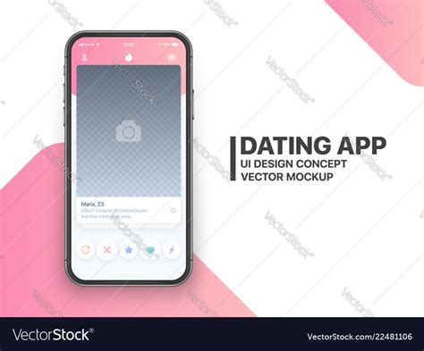 mobile dating app mockup royalty  vector image