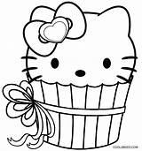 Coloring Cupcake Pages Kitty Hello Cool2bkids Kids Printable sketch template