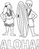 Coloring Pages Hawaii Printable Kids Surfer sketch template