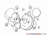 Birthday Coloring Happy Pages Balloons Printable Years Sheet Title sketch template