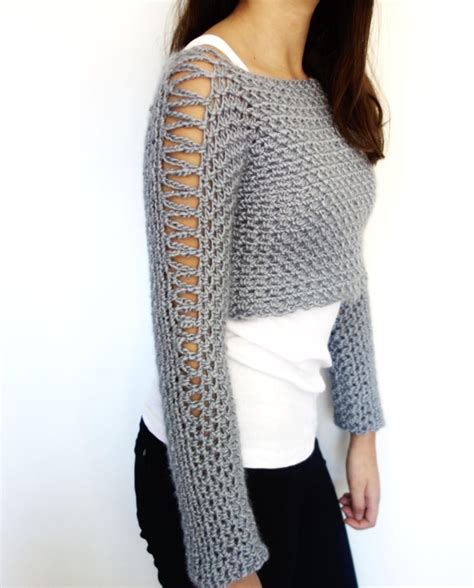 Alexia Cropped Sweater Crochet Pattern By Camexiadesigns