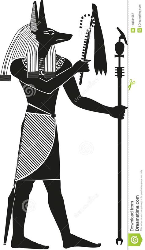 Egyptian God Anubis Silhouette Stock Illustration