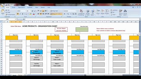 org chart template excel  doctemplates