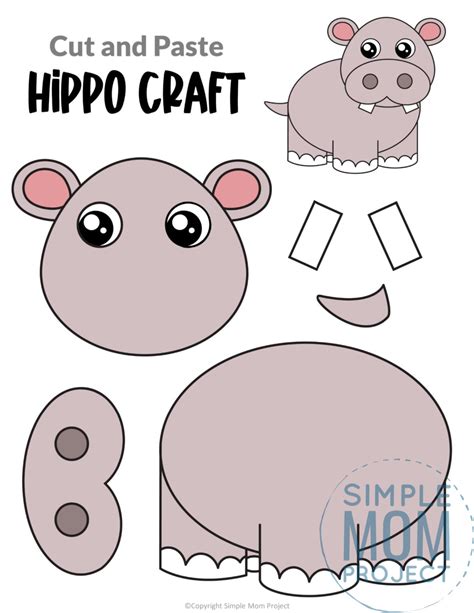 printable hippo craft template simple mom project