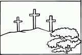Cross Coloring Pages Crosses Calvary Friday Good Jesus Stations Three Printable Clipart Kids Colouring Christian Outline Cliparts Print Clip Color sketch template