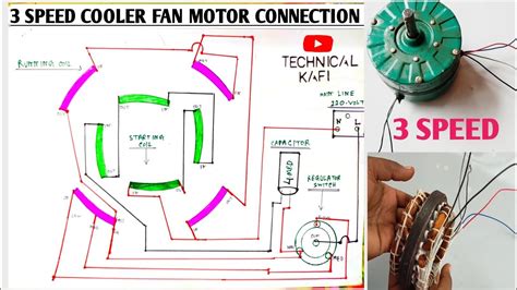 speed cooler fan motor connectiondiagram cooler fan winding data technical kafi youtube