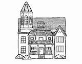 House Coloring Story Two Tower Coloringcrew sketch template