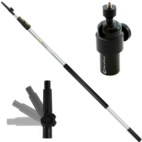 docapole  foot camera pole   ft extension pole camera swivel adapter  gopro camera