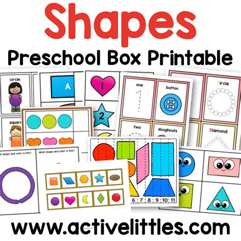 shapes preschool box printable active littles