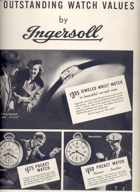 Oct 18 1937 Ingersoll Watch Magazine Ad 6566