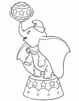 Dumbo Coloring Pages Printable Ball Tricks Standing Feet Does Two sketch template