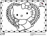 Kitty Hello Valentine Coloring Pages Heart Ipad Color Princess Valentines Disney Printable Print Getcolorings Colors Spiderman Team sketch template