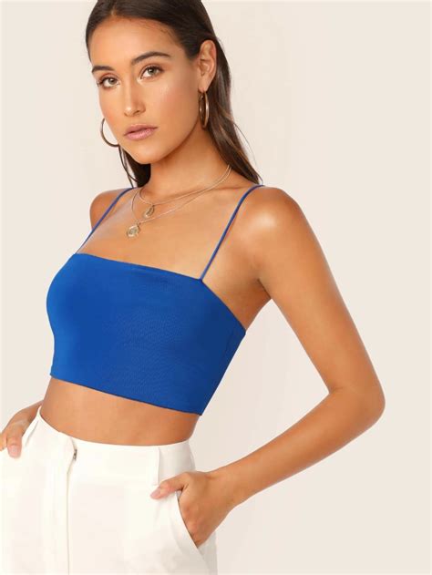 form fitting cropped cami top shein usa cami crop top cami tops