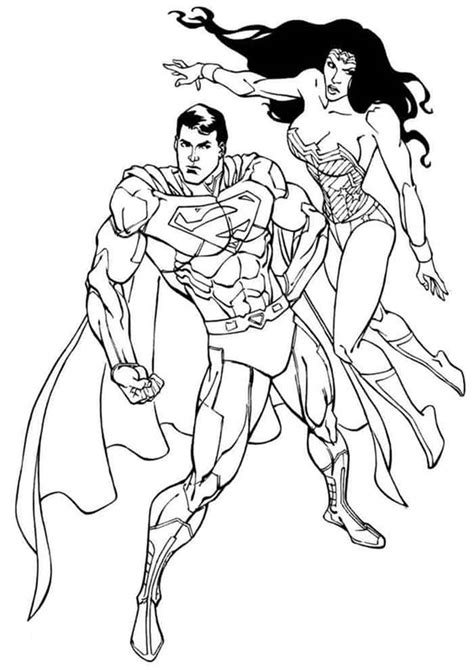 superman  la mujer maravilla  colorear imprimir  dibujar