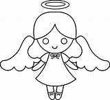 Angel Simple Clipart Clip Little Cliparts Line Library sketch template